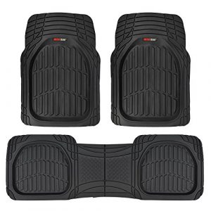 Motor Trend MT-923-BK Black FlexTough Contour Liners-Deep Dish Heavy Duty Rubber Floor Mats for Car SUV Truck & Van-All Weather Protection